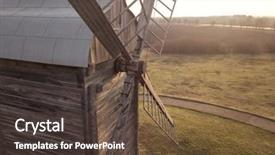  Presentation with old windmill - Slide set featuring old wood windmill aerial shot background and a tawny brown colored foreground