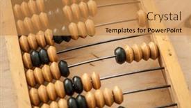  Presentation with old wood - Colorful presentation design enhanced with old wooden abacus on a wood background calculating frame old scores or calculator backdrop and a gold colored foreground