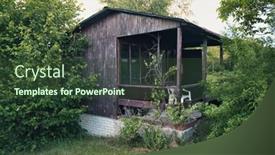  Presentation with veranda - Slide set with old-wooden-allotment-house background and a tawny brown colored foreground