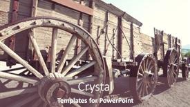  Presentation with filter - Cool new theme with old-wooden-american-cart-vintage backdrop and a violet colored foreground