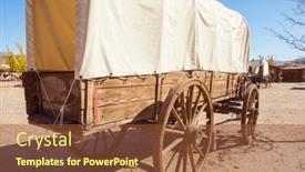  Presentation with filter - Presentation design having old-wooden-american-cart-vintage background and a tawny brown colored foreground