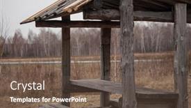  Presentation with hunting - Cool new PPT theme with old-wooden-arbor backdrop and a tawny brown colored foreground