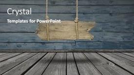  Presentation with dark space - Presentation design consisting of old-wooden-banner-hanging background and a gray colored foreground