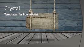  Presentation with dark space - Slide set with old-wooden-banner-hanging background and a gray colored foreground