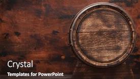  Presentation with wine barrel - Presentation design consisting of old-wooden-barrel-for-wine background and a wine colored foreground
