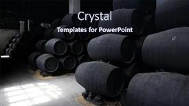  Presentation with barrels - Slides featuring old-wooden-barrels-of-sherry background and a wine colored foreground