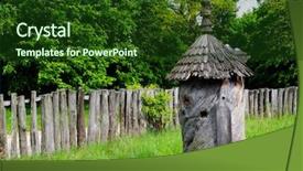  Presentation with bee hive - Colorful slide set enhanced with old wooden bee hive in garden backdrop and a tawny brown colored foreground