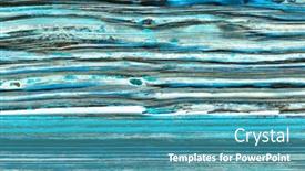  Presentation with blue - Slide set having old wooden blue door grunge texture background background and a teal colored foreground