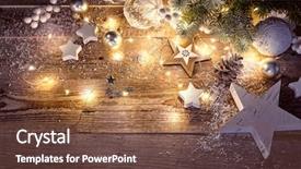  Presentation with vintage christmas - PPT theme having old wooden board with star background and a tawny brown colored foreground