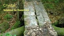 Presentation with forest bridge - Audience pleasing slide set consisting of old wooden bridge in forest backdrop and a tawny brown colored foreground