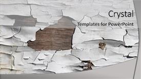  Presentation with crack - Slide set featuring old wooden bridge over river background and a light gray colored foreground