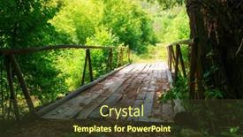  Presentation with forest bridge - PPT theme consisting of old-wooden-bridge-over background and a tawny brown colored foreground