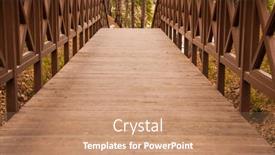  Presentation with wood bridge - PPT theme consisting of old-wooden-bridge-with-stairs background and a coral colored foreground