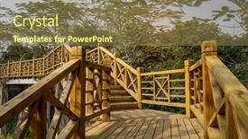 Presentation with stairs - Presentation featuring old-wooden-bridge-with-stairs background and a tawny brown colored foreground