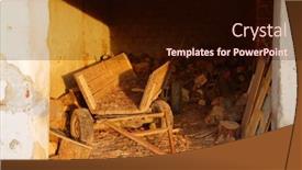  Presentation with wooden - Presentation theme featuring old-wooden-broken-cart background and a wine colored foreground