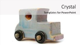  Presentation with old car - Theme featuring old wooden car toy background and a white colored foreground