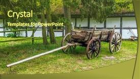  Presentation with heritage - PPT layouts featuring old wooden cart exhibited background and a tawny brown colored foreground