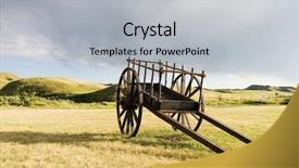  Presentation with old muscle car - Audience pleasing presentation theme consisting of old wooden cart sitting backdrop and a light gray colored foreground