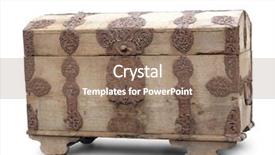  Presentation with chest - Slide deck featuring old wooden chest with ornamental background and a coral colored foreground