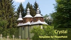  Presentation with old church building - Audience pleasing PPT layouts consisting of pericardio - pericarditis - printed diagnosis backdrop and a coral colored foreground