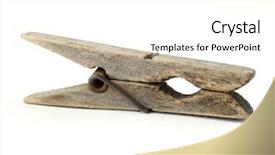  Presentation with old clothes - Presentation theme having old wooden clothes peg background and a  colored foreground