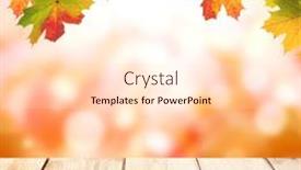  Presentation with maple leaves - Slide deck having old-wooden-desk-with-nature background and a lemonade colored foreground