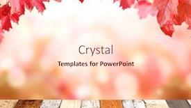  Presentation with fall leaves - Presentation theme featuring old-wooden-desk-with-nature background and a lemonade colored foreground