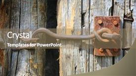  Presentation with metal - Slides enhanced with old wooden door and metal background and a coral colored foreground