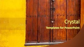 Presentation with old wooden door antique - Beautiful theme featuring old wooden door in cartagena backdrop and a tawny brown colored foreground