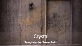  Presentation with old wooden door antique - Presentation theme with old wooden door in fence background and a gray colored foreground