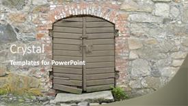  Presentation with old - Presentation theme enhanced with old-wooden-door-in-gamlebyen background and a gray colored foreground