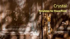  Presentation with old - Slide deck having old-wooden-door-in-old background and a tawny brown colored foreground