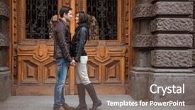  Presentation with romantic birthday couple celebrate - Cool new presentation theme with old wooden door on bacground backdrop and a  colored foreground