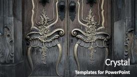  Presentation with decoration - Audience pleasing presentation consisting of old wooden door with beautiful backdrop and a dark gray colored foreground