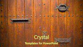  Presentation with old wooden door antique - Presentation having old wooden door with mail background and a tawny brown colored foreground