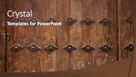  Presentation with metal - Beautiful presentation theme featuring old-wooden-door-with-metal backdrop and a tawny brown colored foreground