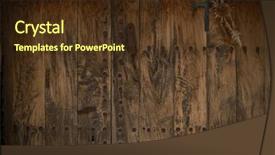  Presentation with old wooden door antique - Beautiful presentation theme featuring old wooden door with metal backdrop and a tawny brown colored foreground