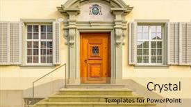  Presentation with old buildings - Amazing presentation theme having old wooden doors on solid backdrop and a yellow colored foreground