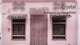  Presentation with old wooden door antique - PPT theme consisting of motley - old wooden entrance door background and a soft green colored foreground