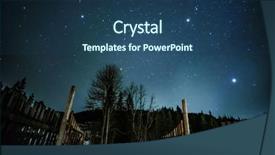  Presentation with starry night - Cool new presentation theme with old wooden fence at snowy backdrop and a ocean colored foreground