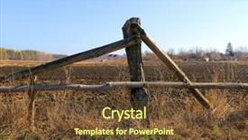  Presentation with agricultural - Amazing slides having old wooden fence near agricultural field border backdrop and a tawny brown colored foreground