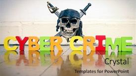  Presentation with cyber crime - Cool new PPT theme with old wooden floor with reflection backdrop and a yellow colored foreground