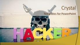  Presentation with skull - Amazing presentation design having old wooden floor with reflection backdrop and a lemonade colored foreground