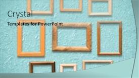  Presentation with old - Slides having old-wooden-frames-on-old background and a light blue colored foreground