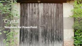  Presentation with old - PPT theme with old-wooden-garage-door background and a gray colored foreground