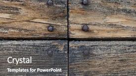  Presentation with old wooden door antique - PPT theme having old wooden grunge door texture background and a gray colored foreground