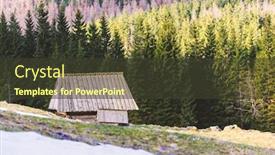  Presentation with old books on a wooden - Amazing presentation having old-wooden-hut-in-spring backdrop and a tawny brown colored foreground