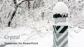  Presentation with winter forest - Beautiful PPT theme featuring old-wooden-marking-pole backdrop and a white colored foreground