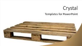  Presentation with pallet - Colorful slide set enhanced with old wooden pallet isolated backdrop and a white colored foreground