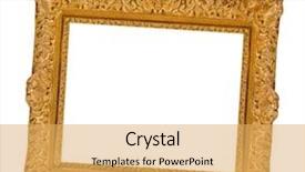  Presentation with picture frame - PPT layouts consisting of old wooden picture frame hanging background and a yellow colored foreground